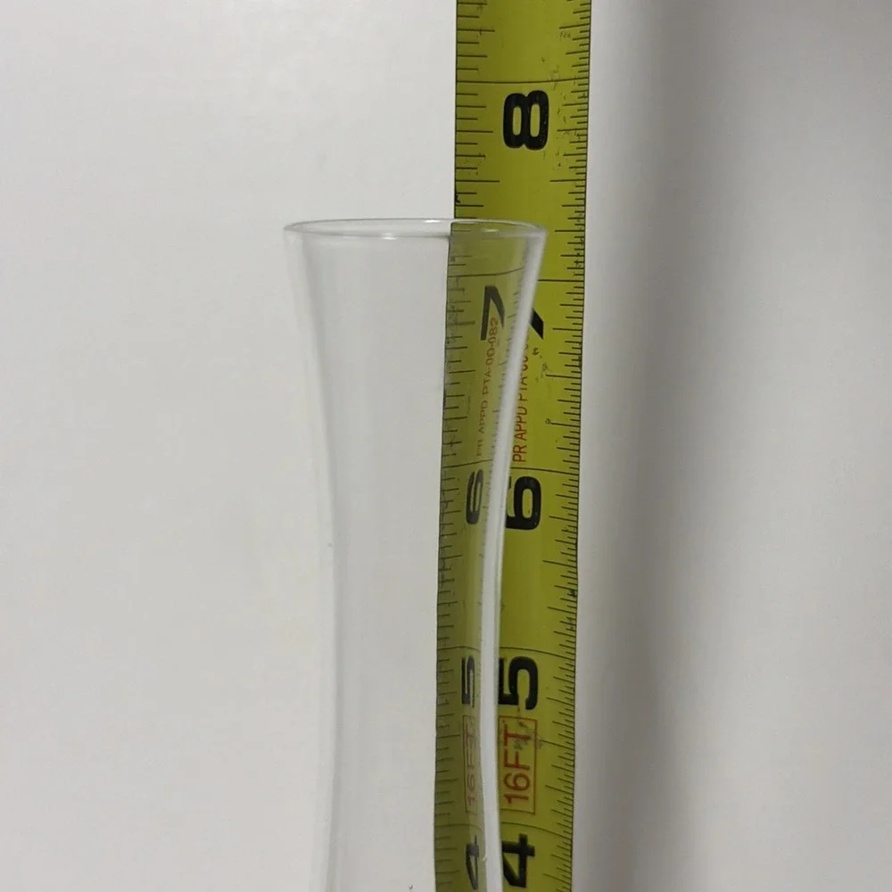 Dainty Clear‎ Art Glass Bud Vase with Ball Foot